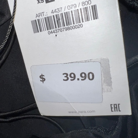 Zara NWT satin black bodycon dress - Picture 4 of 4